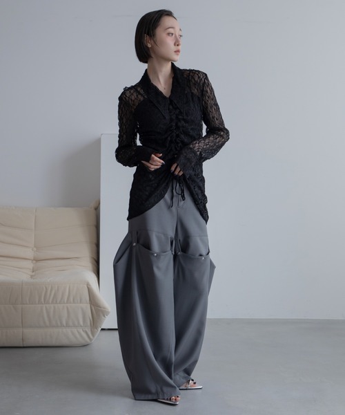 VACANCY（ヴァカンシー）の「変形スナップスラックスパンツ（スラックス・レディース・グレー/ブラック・SMALL/LARGE/MEDIUM）」の16枚目の写真