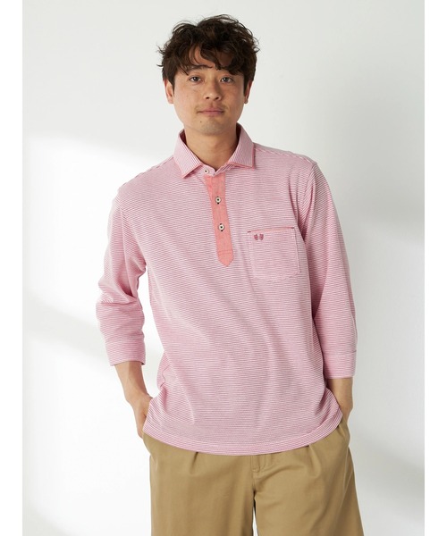 McGREGOR(マックレガー)の「七分袖ポロ(ポロシャツ・メンズ・グリーン系その他/バイオレット/スモークグレー・L/M)」の1枚目の写真