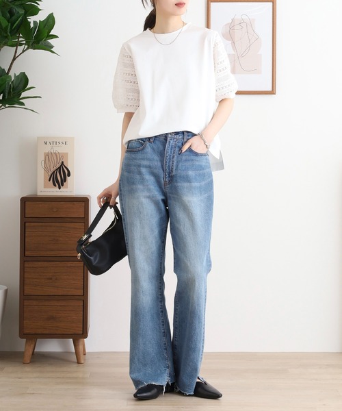 BRODIAEA(ブローディア)の「BRODIAEA 袖レース切り替えカットソー 半袖(Tシャツ/カットソー・レディース・ベージュ/ブラック/オフホワイト・40)」の20枚目の写真