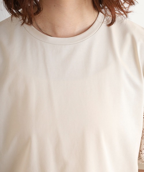 BRODIAEA(ブローディア)の「BRODIAEA 袖レース切り替えカットソー 半袖(Tシャツ/カットソー・レディース・ベージュ/ブラック/オフホワイト・40)」の13枚目の写真