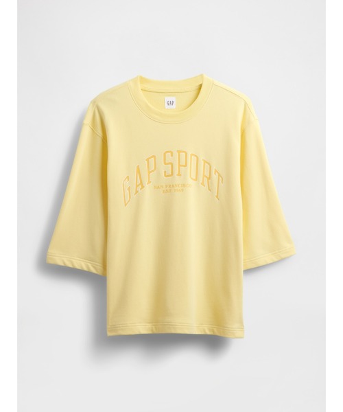 GAP(ギャップ)の「オーバーサイズ GAPグラフィック フレンチテリー クルーネックスウェット(ユニセックス)(スウェット・メンズ・ブルー/イエロー/グリーン/ピンク/オフホワイト/ブラック・S/M/L/XL/XS)」の7枚目の写真