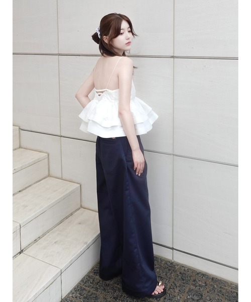 本日のみ価格今期品♡完売♡フレイアイディー♡ラッフルヘムキャミ新品タグ付き ラッフルヘムデザインキャミソール（キャミソール）｜FRAY I.D