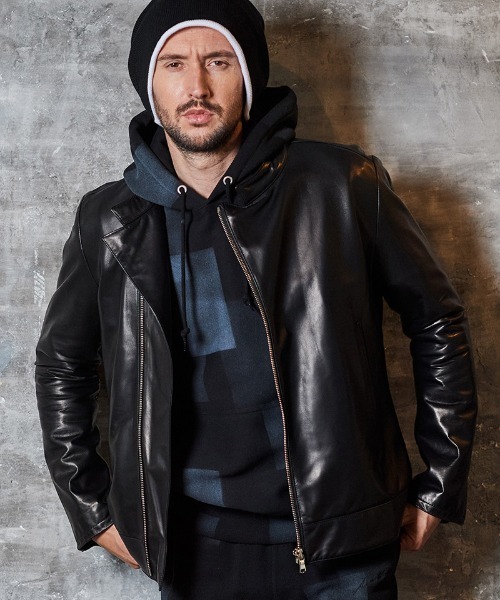 ACANTHUS(アカンサス)の「mj10690-Leather Semi Double Riders ライダースジャケット(ライダースジャケット・メンズ・ブラック・S/M/L/XL)」の3枚目の写真