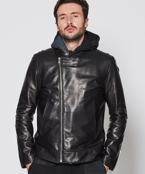 ACANTHUS(アカンサス)の「mj10690-Leather Semi Double Riders ライダースジャケット(ライダースジャケット・メンズ・ブラック・S/M/L/XL)」の6枚目の写真