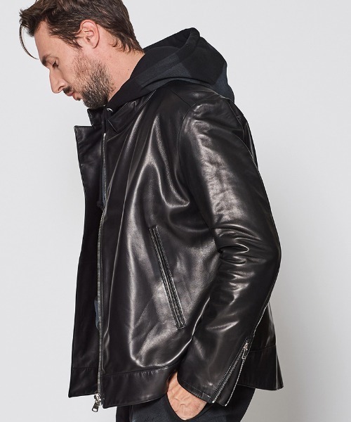 ACANTHUS(アカンサス)の「mj10690-Leather Semi Double Riders ライダースジャケット(ライダースジャケット・メンズ・ブラック・S/M/L/XL)」の8枚目の写真