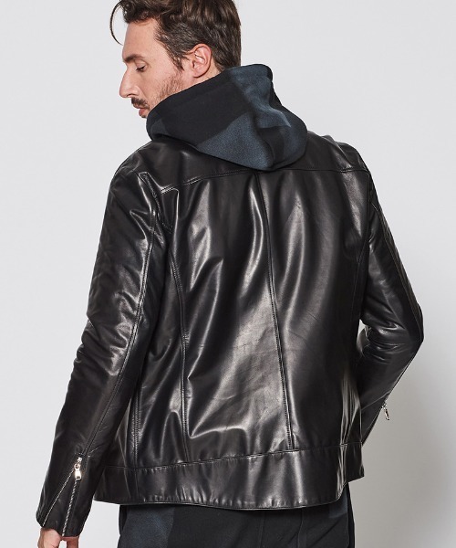 ACANTHUS(アカンサス)の「mj10690-Leather Semi Double Riders ライダースジャケット(ライダースジャケット・メンズ・ブラック・S/M/L/XL)」の9枚目の写真