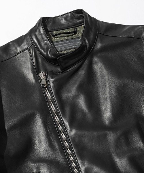 ACANTHUS(アカンサス)の「mj10690-Leather Semi Double Riders ライダースジャケット(ライダースジャケット・メンズ・ブラック・S/M/L/XL)」の13枚目の写真