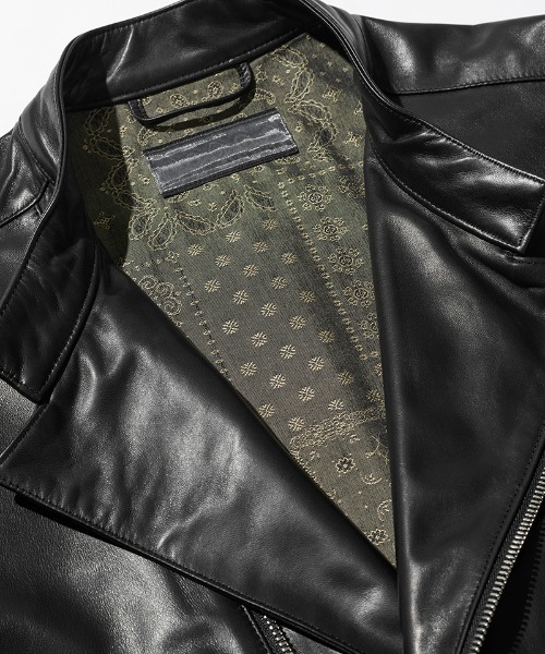 ACANTHUS(アカンサス)の「mj10690-Leather Semi Double Riders ライダースジャケット(ライダースジャケット・メンズ・ブラック・S/M/L/XL)」の14枚目の写真