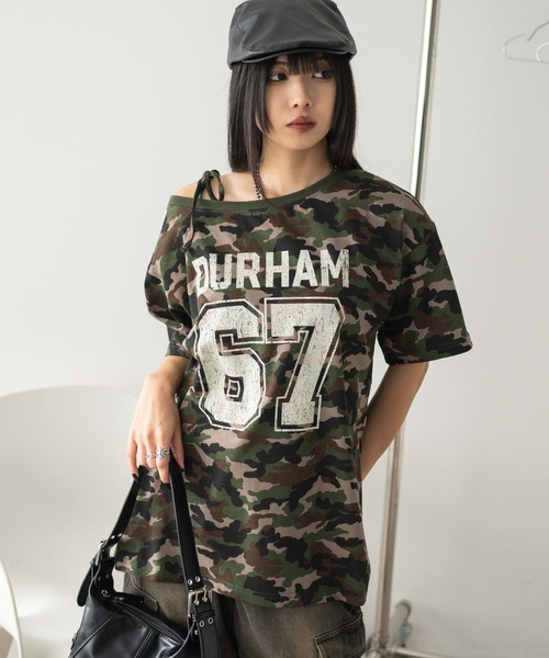 WEGO(ウィゴー)の「WEGO/2WAYグラフィックワンショルBIGT(Tシャツ/カットソー・レディース・その他4/ホワイト/その他1/その他2/その他3/その他5/ネイビー/その他8/その他7/その他6/その他10/その他9/その他12/ブラウン/その他11・FREE)」の7枚目の写真
