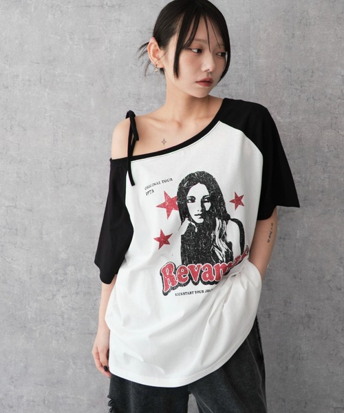 WEGO(ウィゴー)の「WEGO/2WAYグラフィックワンショルBIGT(Tシャツ/カットソー・レディース・その他4/ホワイト/その他1/その他2/その他3/その他5/ネイビー/その他8/その他7/その他6/その他10/その他9/その他12/ブラウン/その他11・FREE)」の12枚目の写真