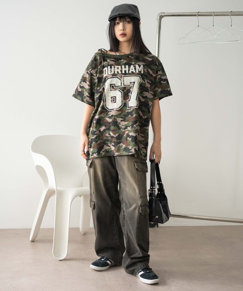WEGO(ウィゴー)の「WEGO/2WAYグラフィックワンショルBIGT(Tシャツ/カットソー・レディース・その他4/ホワイト/その他1/その他2/その他3/その他5/ネイビー/その他8/その他7/その他6/その他10/その他9/その他12/ブラウン/その他11・FREE)」の19枚目の写真