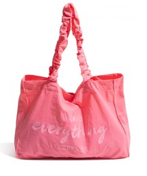 クシュクシュギャザー持ち手ドロストショルダーバッグ大容量