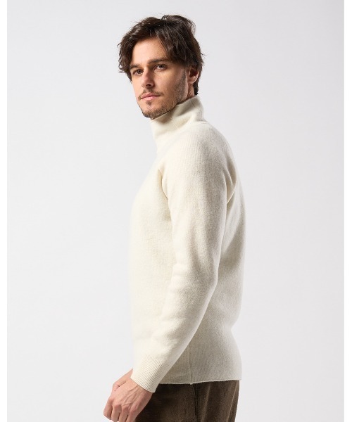 wjk（ダヴルジェイケイ）の「back pile mock-neck（ニット/セーター・メンズ・ブラック/ライトベージュ/オフホワイト/ダークカーキ・SMALL/MEDIUM/LARGE/X-LARGE）」の9枚目の写真