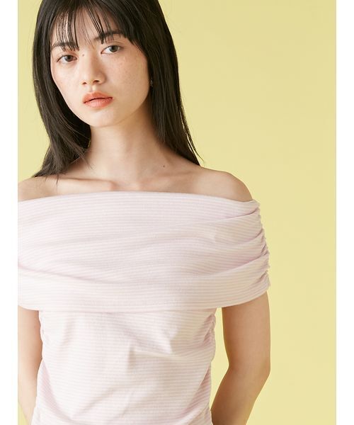 LILY BROWN(リリーブラウン)の「オフショルカットソー(Tシャツ/カットソー・レディース・ブラック/ピンク/オフホワイト・FREE)」の7枚目の写真