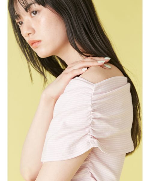 LILY BROWN(リリーブラウン)の「オフショルカットソー(Tシャツ/カットソー・レディース・ブラック/ピンク/オフホワイト・FREE)」の9枚目の写真