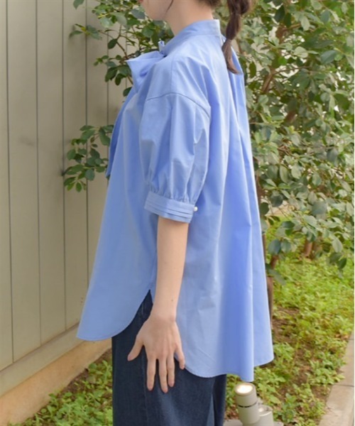 axes femme(アクシーズファム)の「ビッグリボン半袖ブラウス(シャツ/ブラウス・レディース・ベージュ/ブルー/ホワイト・FREE)」の5枚目の写真