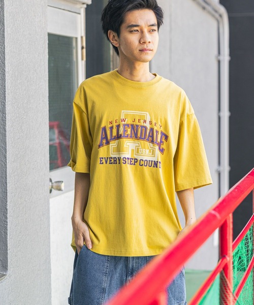 niko and...（ニコアンド）の「アソートカレッジロゴTシャツ（Tシャツ/カットソー・メンズ・マスタード/ネイビー/グリーン/オフホワイト・LARGE/MEDIUM）」の5枚目の写真