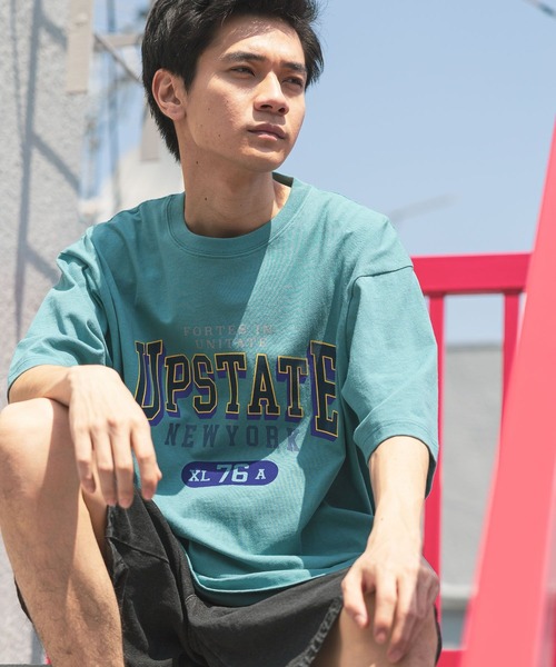 niko and...（ニコアンド）の「アソートカレッジロゴTシャツ（Tシャツ/カットソー・メンズ・マスタード/ネイビー/グリーン/オフホワイト・LARGE/MEDIUM）」の8枚目の写真
