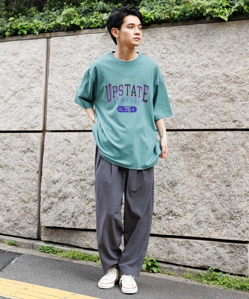 niko and...（ニコアンド）の「アソートカレッジロゴTシャツ（Tシャツ/カットソー・メンズ・マスタード/ネイビー/グリーン/オフホワイト・LARGE/MEDIUM）」の10枚目の写真