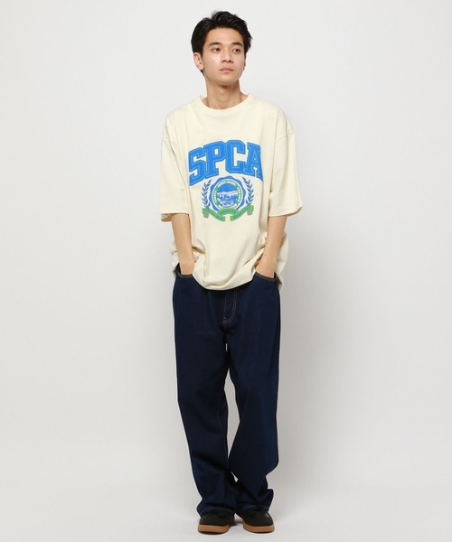 niko and...（ニコアンド）の「アソートカレッジロゴTシャツ（Tシャツ/カットソー・メンズ・マスタード/ネイビー/グリーン/オフホワイト・LARGE/MEDIUM）」の17枚目の写真
