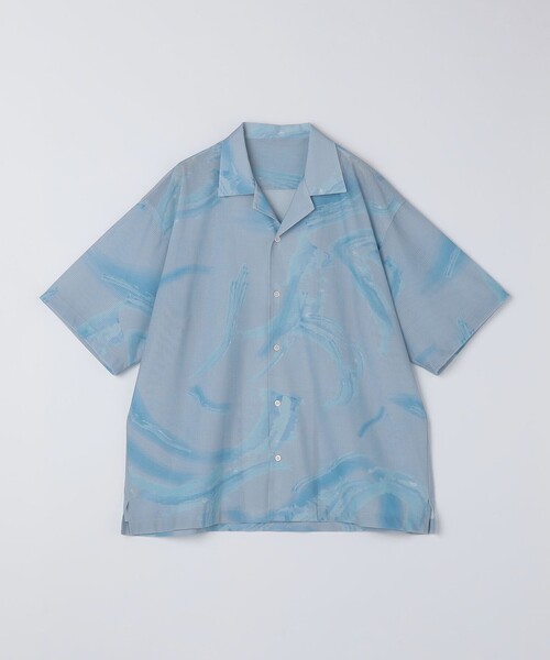 City Ambient Products(シティアンビエントプロダクツ)の「City Ambient Products: オープン カラー メッシュ プリント シャツ(シャツ/ブラウス・メンズ・オフホワイト/ブラック/ライトブルー・SMALL/MEDIUM/LARGE)」の21枚目の写真