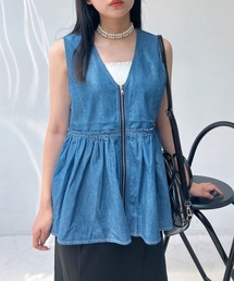 AS KNOW AS plus | ●ぺプラムジップVネックベスト(ベスト)