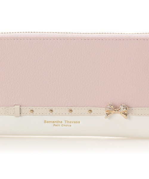 Samantha Thavasa Petit Choice(サマンサタバサ プチチョイス)の「ビジューリボンバイカラー 長財布(財布・レディース・ライトブルー/ピンク/ベージュ・FREE)」の5枚目の写真