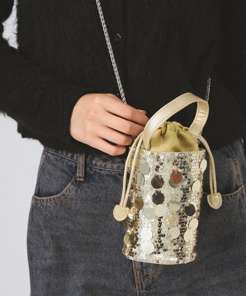 Ray BEAMS(レイビームス)の「blicenscell / sequin buscket バッグ(トートバッグ・レディース・シルバー/ゴールド/ブラック・ONE SIZE)」の1枚目の写真