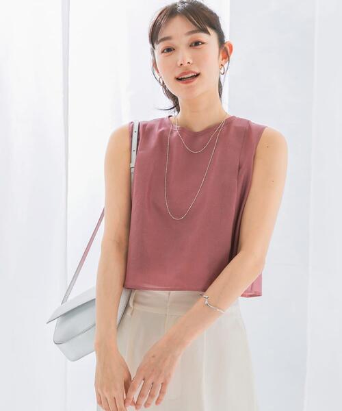 URBANRESEARCH チンツシアーギャザーブラウス FREE ピンク アーバンリサーチ ロッソ URBAN RESEARCH ROSSO チンツシアー