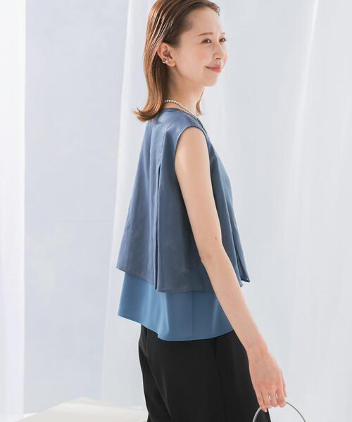 URBAN RESEARCH ROSSO WOMEN(アーバンリサーチ ロッソ)の「シアーチンツレイヤードブラウス(シャツ/ブラウス・レディース・ブルー系その他/ホワイト/ピンク系その他・FREE)」の8枚目の写真