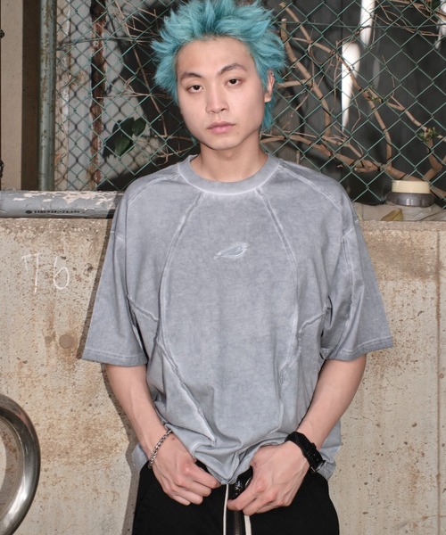 SHORT ROUND(ショートラウンド)の「SHORT ROUND/コールドダイスウィッチングロゴT(Tシャツ/カットソー・メンズ・スミクロ/グレー・MEDIUM/LARGE)」の7枚目の写真