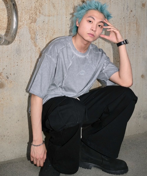 SHORT ROUND(ショートラウンド)の「SHORT ROUND/コールドダイスウィッチングロゴT(Tシャツ/カットソー・メンズ・スミクロ/グレー・MEDIUM/LARGE)」の10枚目の写真