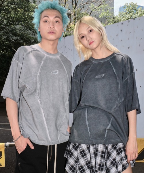 SHORT ROUND(ショートラウンド)の「SHORT ROUND/コールドダイスウィッチングロゴT(Tシャツ/カットソー・メンズ・スミクロ/グレー・MEDIUM/LARGE)」の16枚目の写真