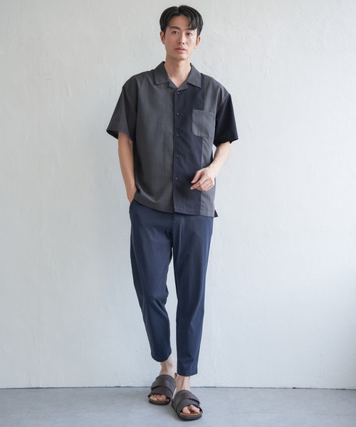 ikka(イッカ)の「リネンライク切り替えオープンカラーシャツ(シャツ/ブラウス・メンズ・ベージュ/グレー/ネイビー・XL/L/M/S)」の19枚目の写真