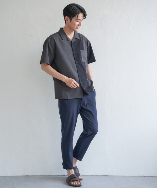 ikka(イッカ)の「リネンライク切り替えオープンカラーシャツ(シャツ/ブラウス・メンズ・ベージュ/グレー/ネイビー・XL/L/M/S)」の20枚目の写真