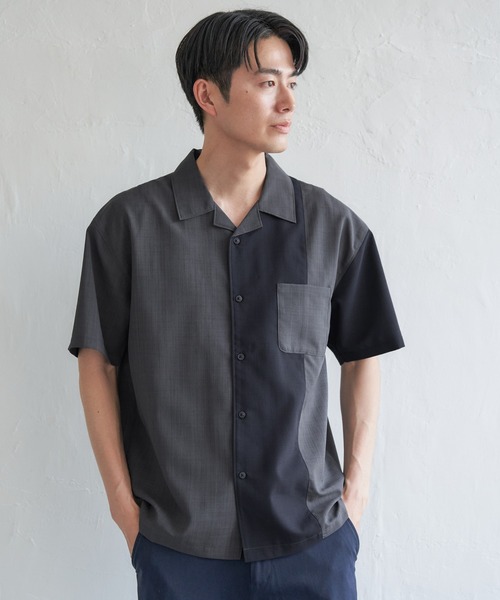 ikka(イッカ)の「リネンライク切り替えオープンカラーシャツ(シャツ/ブラウス・メンズ・ベージュ/グレー/ネイビー・XL/L/M/S)」の21枚目の写真