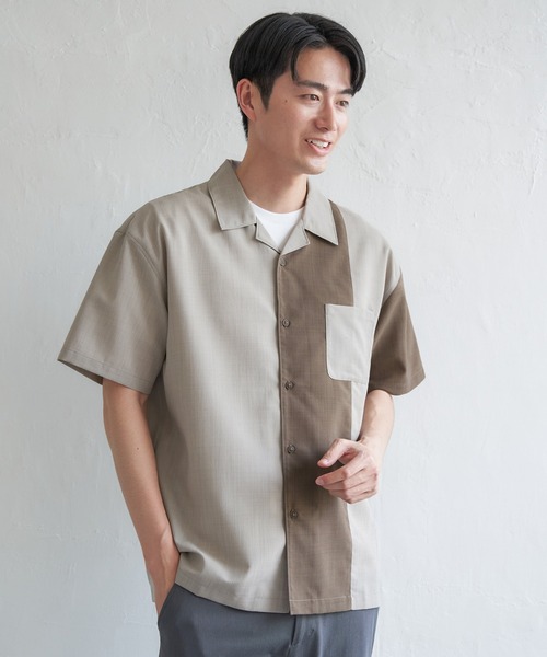 ikka(イッカ)の「リネンライク切り替えオープンカラーシャツ(シャツ/ブラウス・メンズ・ベージュ/グレー/ネイビー・XL/L/M/S)」の16枚目の写真