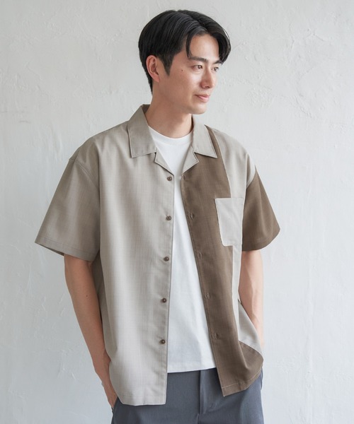 ikka(イッカ)の「リネンライク切り替えオープンカラーシャツ(シャツ/ブラウス・メンズ・ベージュ/グレー/ネイビー・XL/L/M/S)」の17枚目の写真
