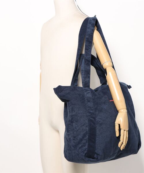 BENSIMON（ベンシモン）の「【BENSIMON】2WAY トートバッグ　ショルダーバッグ ビッグ 大き目 キャンバス タオル地　フランスブランド（ショルダーバッグ・レディース・ネイビー/グリーン・FREE）」の7枚目の写真