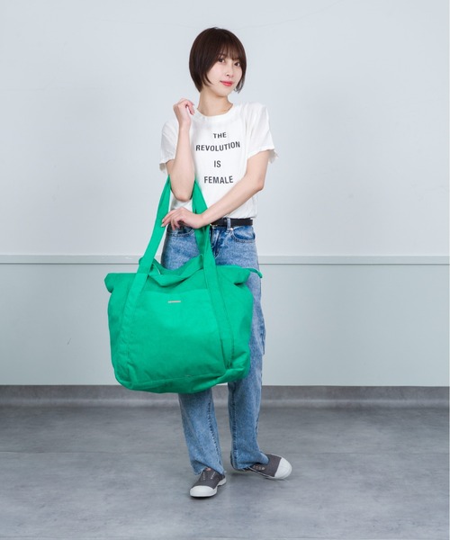 BENSIMON（ベンシモン）の「【BENSIMON】2WAY トートバッグ　ショルダーバッグ ビッグ 大き目 キャンバス タオル地　フランスブランド（ショルダーバッグ・レディース・ネイビー/グリーン・FREE）」の12枚目の写真