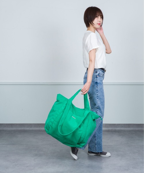 BENSIMON（ベンシモン）の「【BENSIMON】2WAY トートバッグ　ショルダーバッグ ビッグ 大き目 キャンバス タオル地　フランスブランド（ショルダーバッグ・レディース・ネイビー/グリーン・FREE）」の13枚目の写真