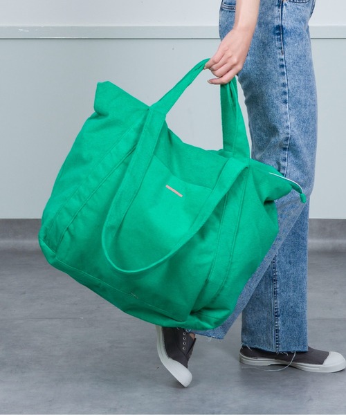 BENSIMON（ベンシモン）の「【BENSIMON】2WAY トートバッグ　ショルダーバッグ ビッグ 大き目 キャンバス タオル地　フランスブランド（ショルダーバッグ・レディース・ネイビー/グリーン・FREE）」の14枚目の写真