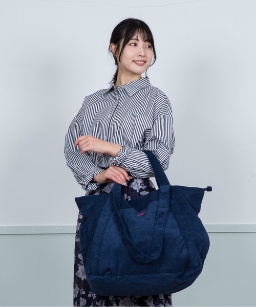 BENSIMON（ベンシモン）の「【BENSIMON】2WAY トートバッグ　ショルダーバッグ ビッグ 大き目 キャンバス タオル地　フランスブランド（ショルダーバッグ・レディース・ネイビー/グリーン・FREE）」の22枚目の写真