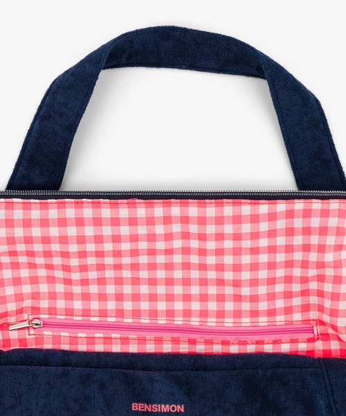 BENSIMON（ベンシモン）の「【BENSIMON】2WAY トートバッグ　ショルダーバッグ ビッグ 大き目 キャンバス タオル地　フランスブランド（ショルダーバッグ・レディース・ネイビー/グリーン・FREE）」の20枚目の写真