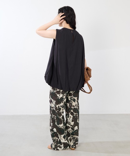 normment（ノーメント）の「【normment】バルーンノースリーブブラウス-BALLOON N/S BLOUSE（シャツ/ブラウス・レディース・オリーブ/ブラック・FREE）」の7枚目の写真