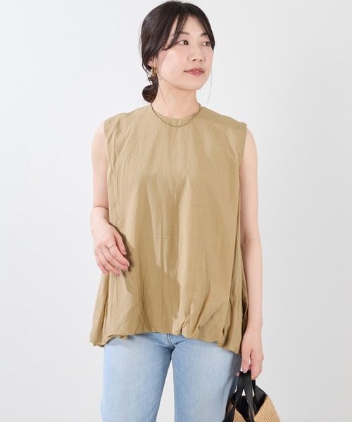 normment（ノーメント）の「【normment】バルーンノースリーブブラウス-BALLOON N/S BLOUSE（シャツ/ブラウス・レディース・オリーブ/ブラック・FREE）」の14枚目の写真