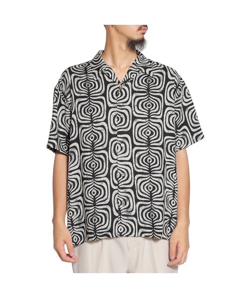 AFRICAN CHECK PATTERN OPEN COLLAR SH（シャツ/ブラウス