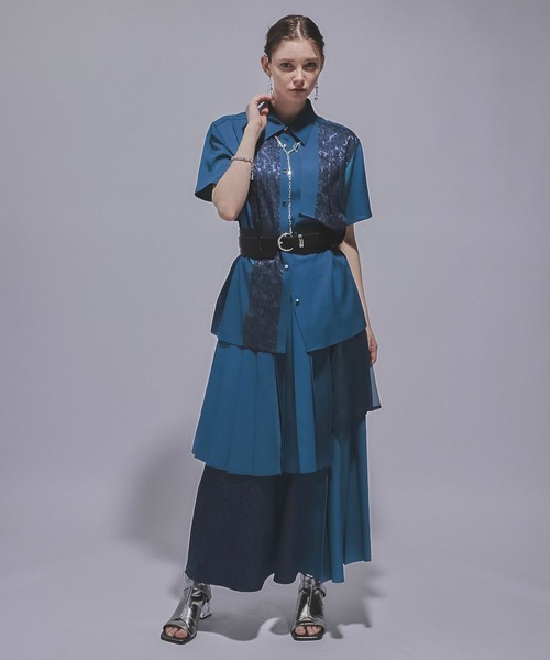 HARE(ハレ)の「ジャガードプリーツレイヤースカート(HARE)(スカート・レディース・ホワイト/ブルー/ブラック・FREE)」の10枚目の写真