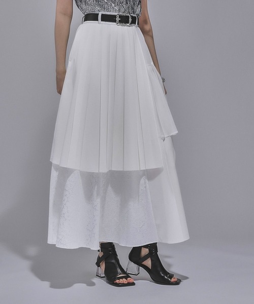 HARE(ハレ)の「ジャガードプリーツレイヤースカート(HARE)(スカート・レディース・ホワイト/ブルー/ブラック・FREE)」の14枚目の写真