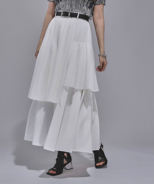 HARE(ハレ)の「ジャガードプリーツレイヤースカート(HARE)(スカート・レディース・ホワイト/ブルー/ブラック・FREE)」の15枚目の写真